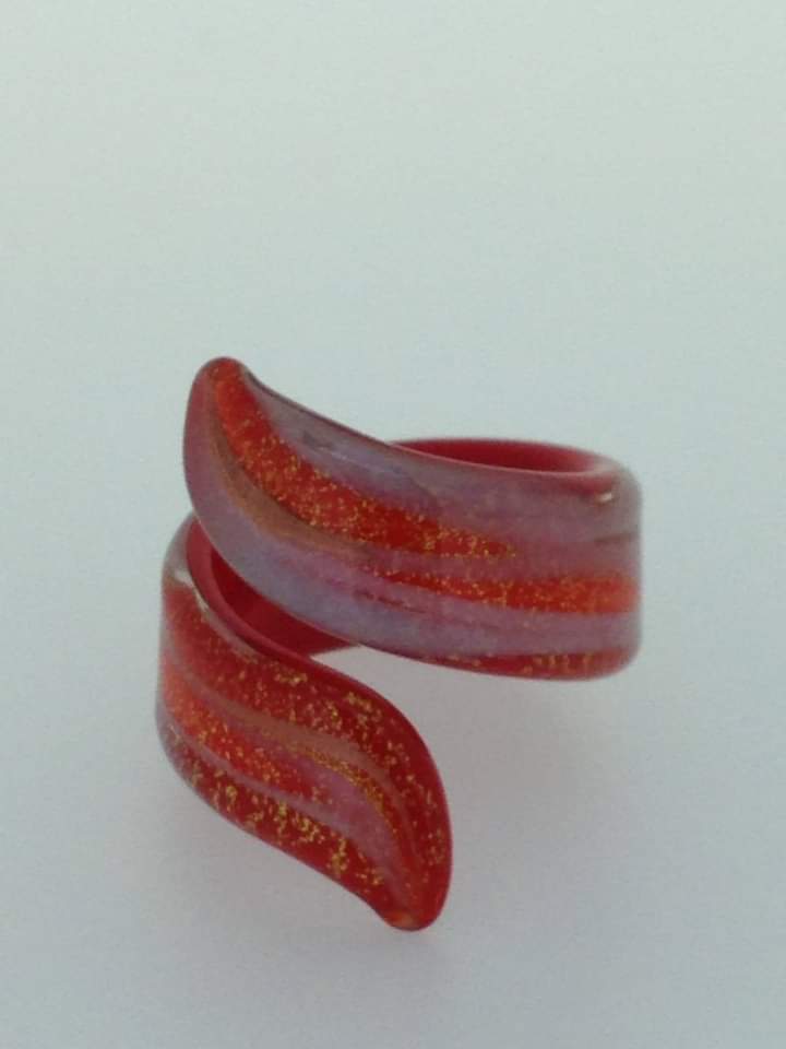 Murano glass ring snake