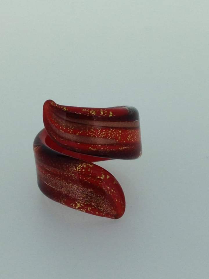 Murano glass ring snake
