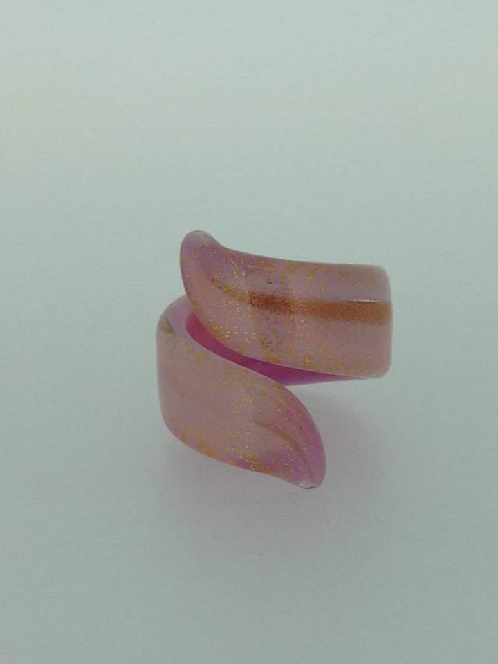 Murano glass ring snake
