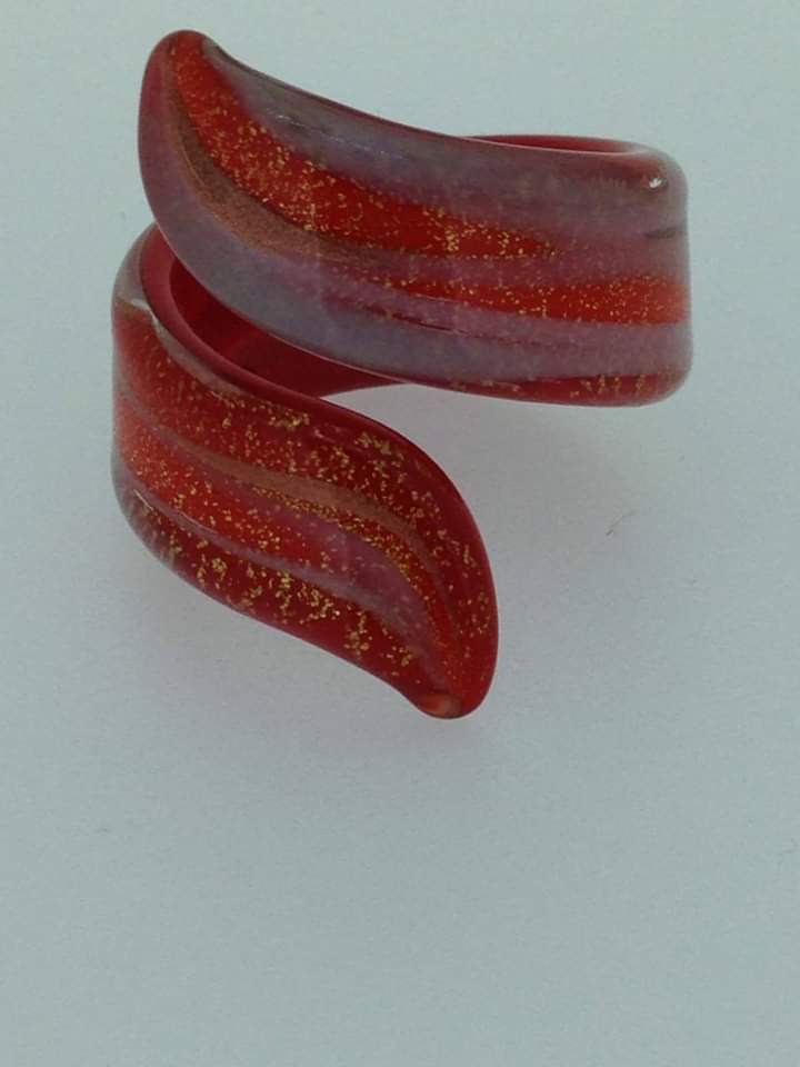 Murano glass ring snake