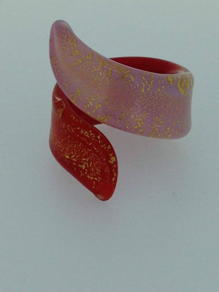 Murano glass ring snake