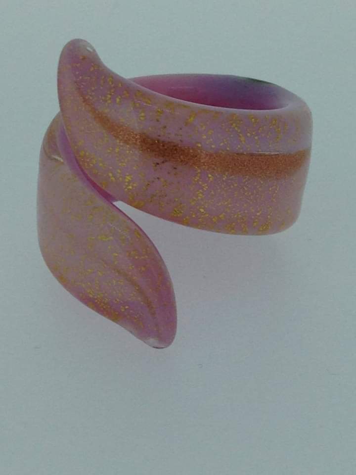Murano glass ring snake
