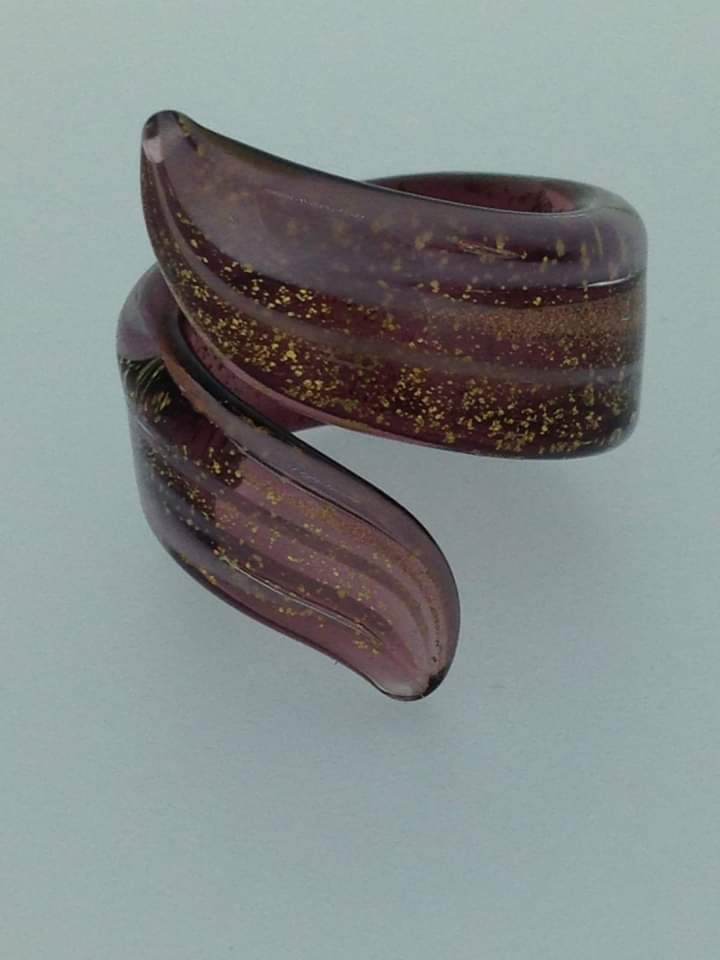Murano glass ring snake