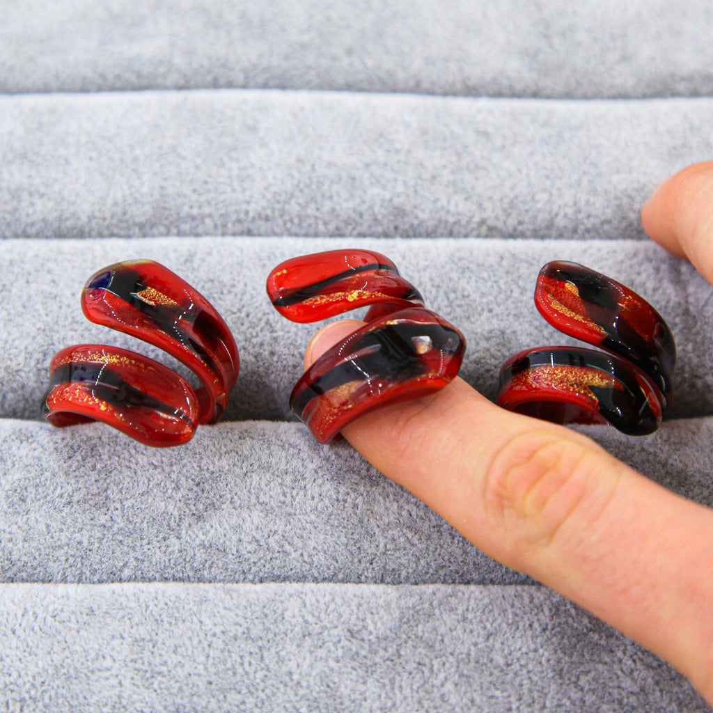 Murano glass ring snake