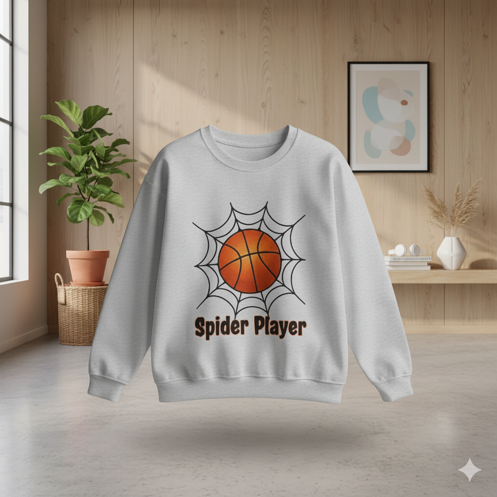 Spider Player Halloween Basketball T-ShirtSpider Player Basketball Sweatshirt